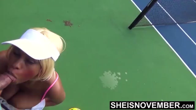 Intense Ebony Tennis Play: Naughty Girl Gets Fucked Hard in Outdoor Doggy Style